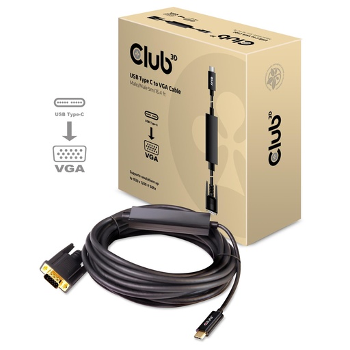 [CAC-1512] CABLE USB-C TO VGA 5M/M/M CAC-1512 CLUB3D