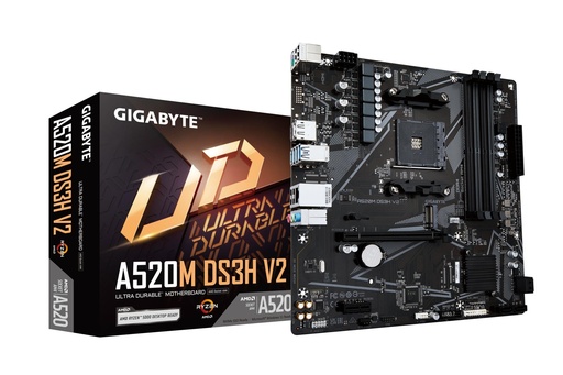 [A520MDS3HV2] GIGABYTE AMD A520 SAM4 Micro-ATX Memory DDR4 Memory slots 4 A520MDS3HV2