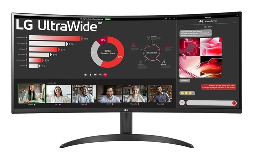 [34WR50QK-B] LG 34" Curved/21 : 9 Panel VA 3440x1440 21:9 100 Hz 5 ms Tilt 34WR50QK-B