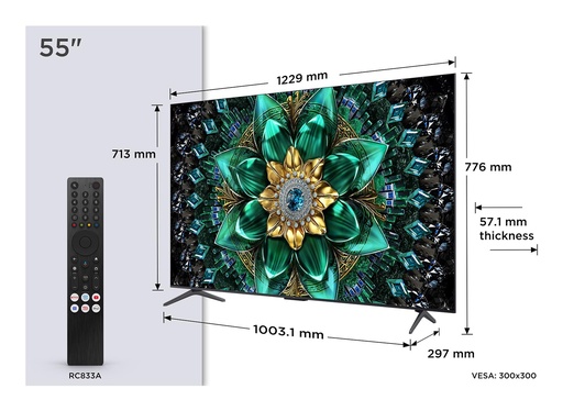 [55Q6C] TCL 55 " 4K Ultra HD 3840 x 2160 pixels Flat 16:9 QD-Mini LED 55Q6C