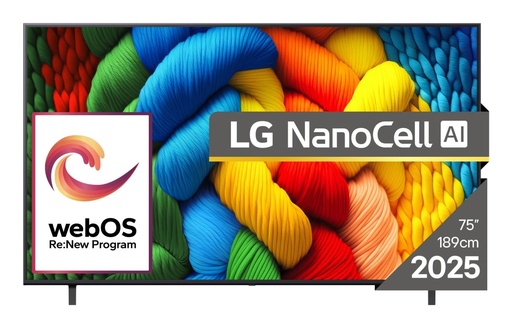 [75NANO80A3B] LG 75 " 4K Ultra HD 3840 x 2160 pixels Flat 16:9 LED 75NANO80A3B