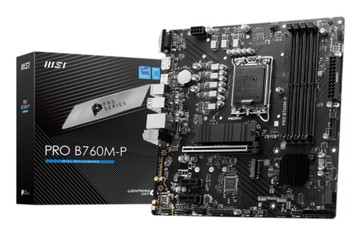 [PROB760M-P] MSI Intel B760 Express LGA1700 Micro-ATX Memory DDR5 Memory slots 4 2xPCI-Express 1x 1xPCI-Express 16x 2xM.2 1x15pin D-s