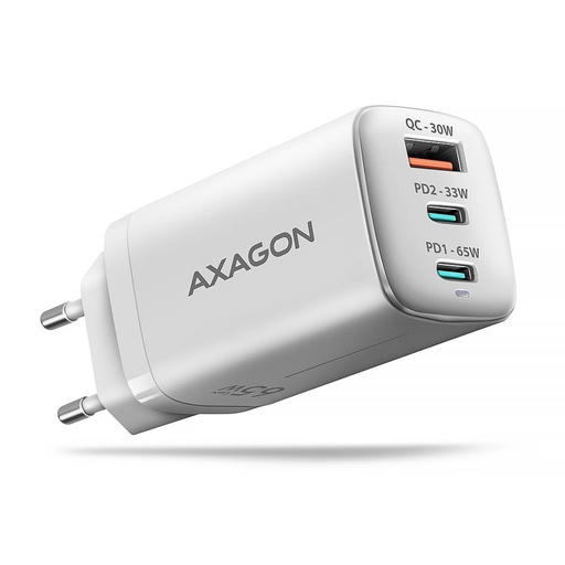 [ACU-DPQ65W] MOBILE CHARGER WALL USB 65W/GAN 3PORT ACU-DPQ65W AXAGON