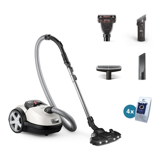 [XD8142/12] PHILIPS Performer LED 8000 Series Bagged/For carpets 900 Watts Noise 75 dB White Weight 5.3 kg XD8142/12