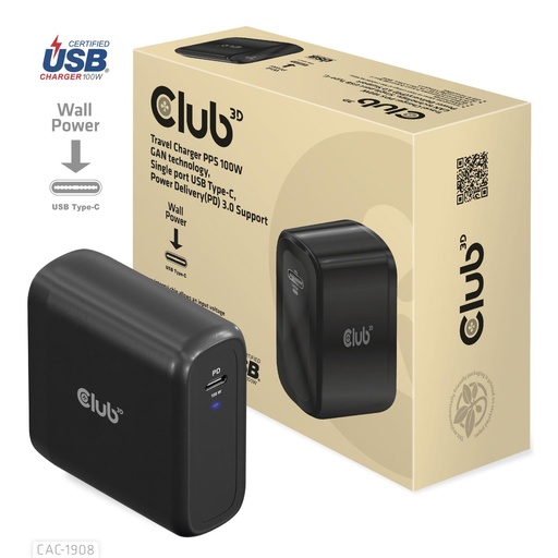 [CAC-1908EU] MOBILE TRAVEL CHARGER USB-C/100W CAC-1908EU CLUB3D
