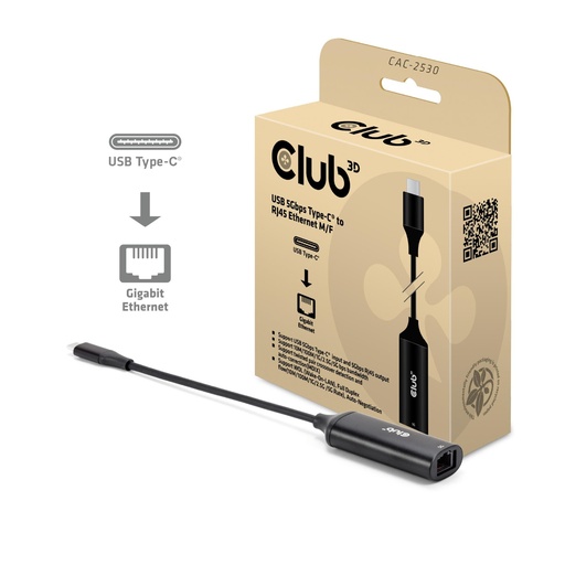 [CAC-2530] I/O ADAPTER USB-C TO RJ45/M/F CAC-2530 CLUB3D
