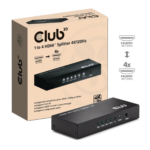 [CSV-1385] VIDEO SPLITTER HDMI 4PORT/4K 120HZ CSV-1385 CLUB3D