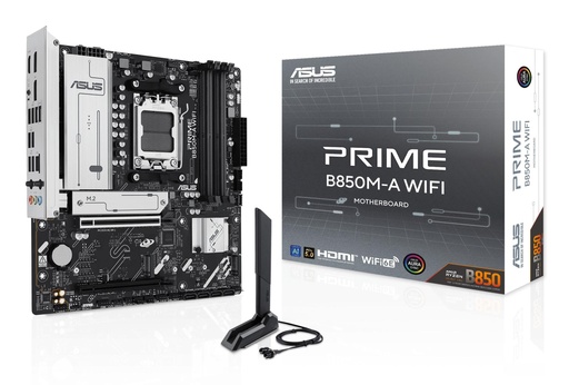 [PRIME B850M-A WIFI] ASUS AMD B850 SAM5 Micro-ATX Memory DDR5 Memory slots 4 1xPCI-Express 4.0 16x 1xPCI-Express 5.0 16x 3xM.2 1xHDMI 2xDispl