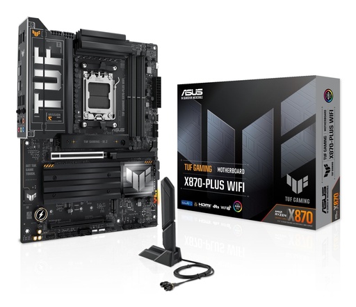 [TUFGAMINGX870-PLUSWIFI] ASUS AMD X870 SAM5 ATX Memory DDR5 Memory slots 4 2xPCI-Express 4.0 16x 1xPCI-Express 5.0 16x 4xM.2 1xHDMI 1xUSB 2.0 7xU