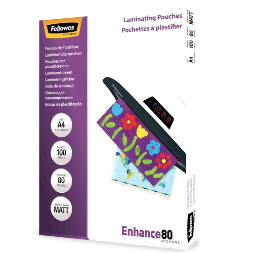[5452103] LAMINATOR POUCH MATT/A4 80 100PCS 5452103 FELLOWES