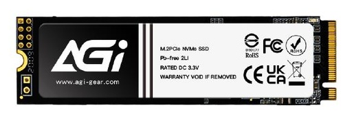 [AGI2T0GIMAI298-CB] AGI TECHNOLOGY 1200xTBW rating MTBF 1600000 h Read speed 3200 MB/s Write speed 1700 MB/s NVMe Yes PCI Express 3.0 M.2 20