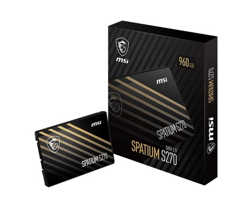 [S78-440P130-P83] MSI SPATIUM S270 960GB SATA 3D NAND Write speed 450 MBytes/sec Read speed 500 MBytes/sec 2,5" TBW 500 TB MTBF 2000000 ho