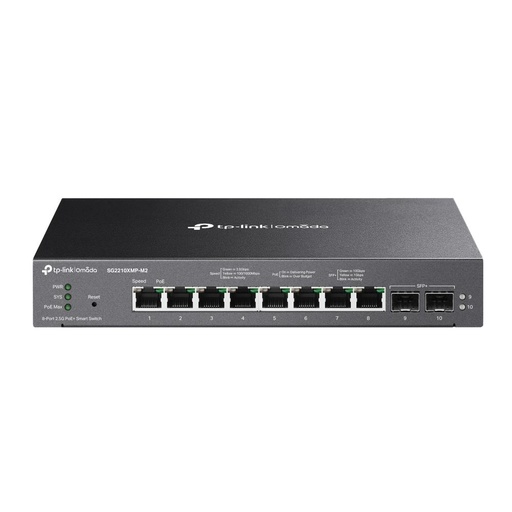 [SG2210XMP-M2] TP-LINK Type L2 Desktop/pedestal 8x2.5GbE 2xSFP+ PoE+ ports 8 160 Watts SG2210XMP-M2