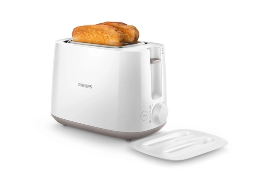 [HD2582/00] Philips Daily Collection Toaster HD2582/00 8 settings Integrated bun warming rack Compact design Dust cover