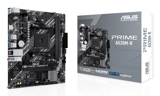 [PRIMEA520M-R] ASUS AMD A520 SAM4 Micro-ATX Memory DDR4 Memory slots 2 1xPCI-Express 3.0 1x 1xPCI-Express 3.0 16x 1xM.2 1xHDMI 2xUSB 2.