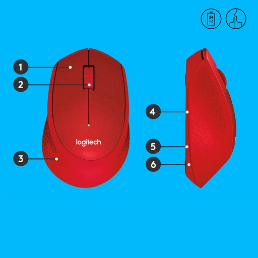 [910-004911] LOGITECH M330 Silent Plus Red - 2.4GHZ - EMEA