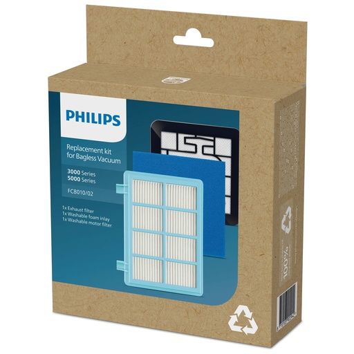 [FC8010/02] Philips Replacement Kit FC8010/02, Allergy H13 filter replacement kit compatible with Philips PowerPro Compact, PowerPro Active and PowerPro City ranges