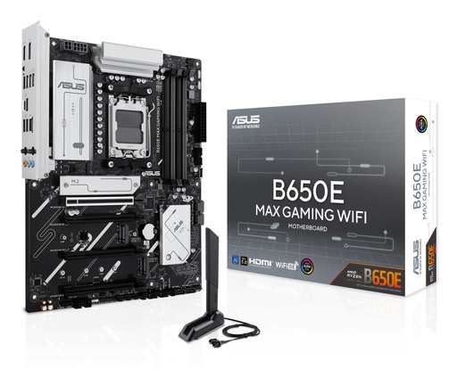 [B650E MAX GAMING WIFI] ASUS AMD B650 SAM5 ATX Memory DDR5 Memory slots 4 2xPCI-Express 3.0 16x 1xPCI-Express 4.0 16x 1xPCI-Express 5.0 16x 3xM.