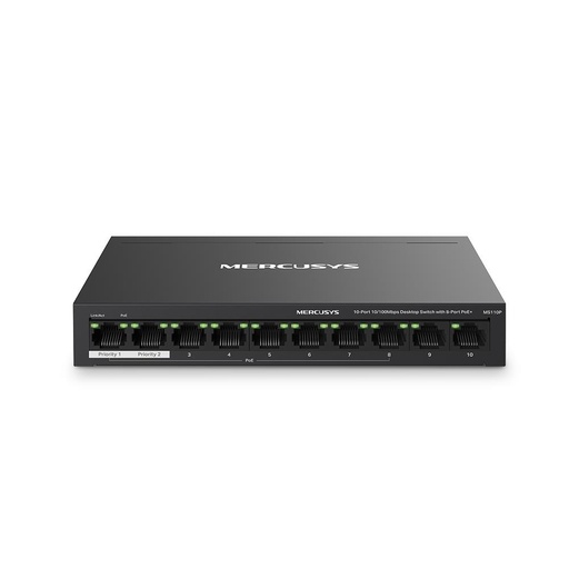 [MS110P] MERCUSYS Desktop/pedestal 10x10Base-T / 100Base-TX PoE+ ports 8 MS110P