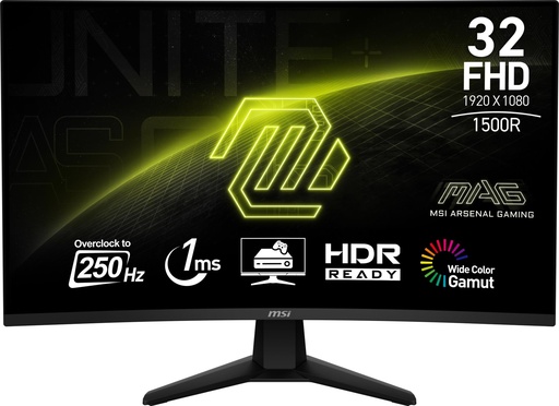 [MAG 32C6X] MSI 31.5 " 1920 x 1080 pixels Full HD Native aspect ratio 16:9 Curved MAG32C6X