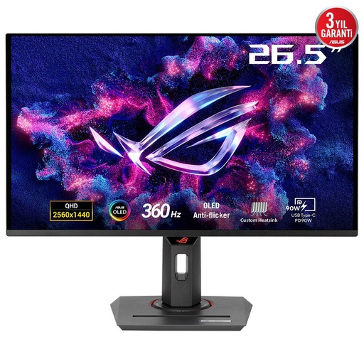 [90LM0AN0-B01970] ASUS ROG Strix OLED XG27ACDNG 26.5" Gaming Panel QD-OLED 2560x1440 16:9 360 Hz 0.03 ms Swivel Pivot Height adjustable 90