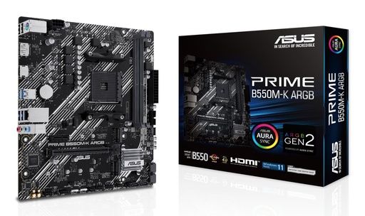 [PRIMEB550M-KARGB] ASUS AMD B550 SAM4 Micro-ATX Memory DDR4 Memory slots 2 1xPCI-Express 3.0 1x 1xPCI-Express 3.0 16x 1xPCI-Express 4.0 16x