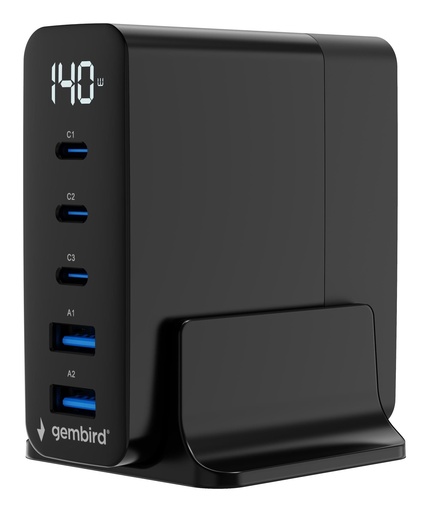 [TA-UC-2A3C-PD140-01-BK] CHARGER USB UNIVERSAL 4P 140W/TA-UC-2A3C-PD140-01-BK GEMBIRD